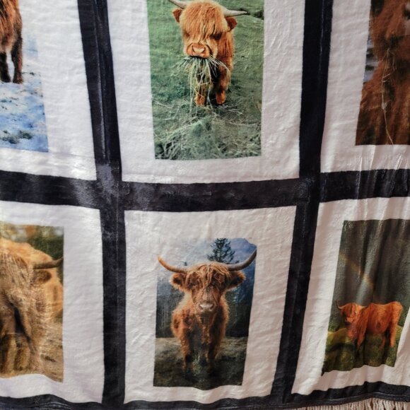 Highland Cow Blanket 9 Custom Photo Throw Blanket - Picture 7 of 15